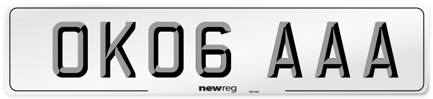 OK06 AAA Number Plate from New Reg